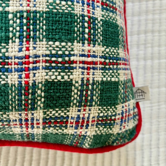 Hearth & Hand with Magnolia Vintage Plaid Lumbar Toss Pillow Green and Red NWT - Picture 3 of 15